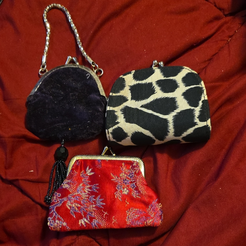 3-VINTAGE KISS LOCK PURSES
